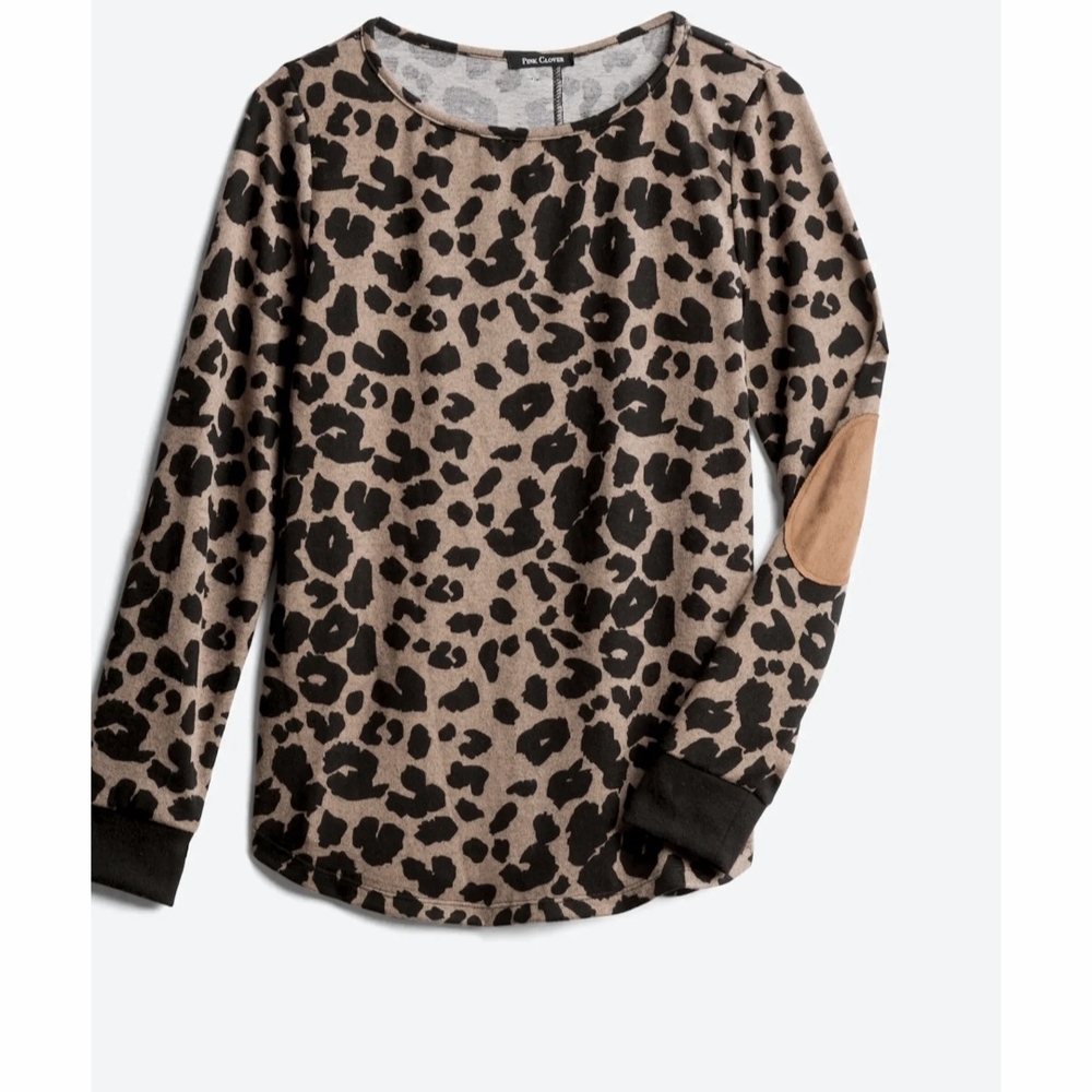 Stitch Fix Pink Clover Leopard Print Top Sz XL Nwt